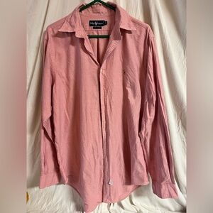 Ralph Lauren Salmon Linen Button Down Oxford 16 1/2 36